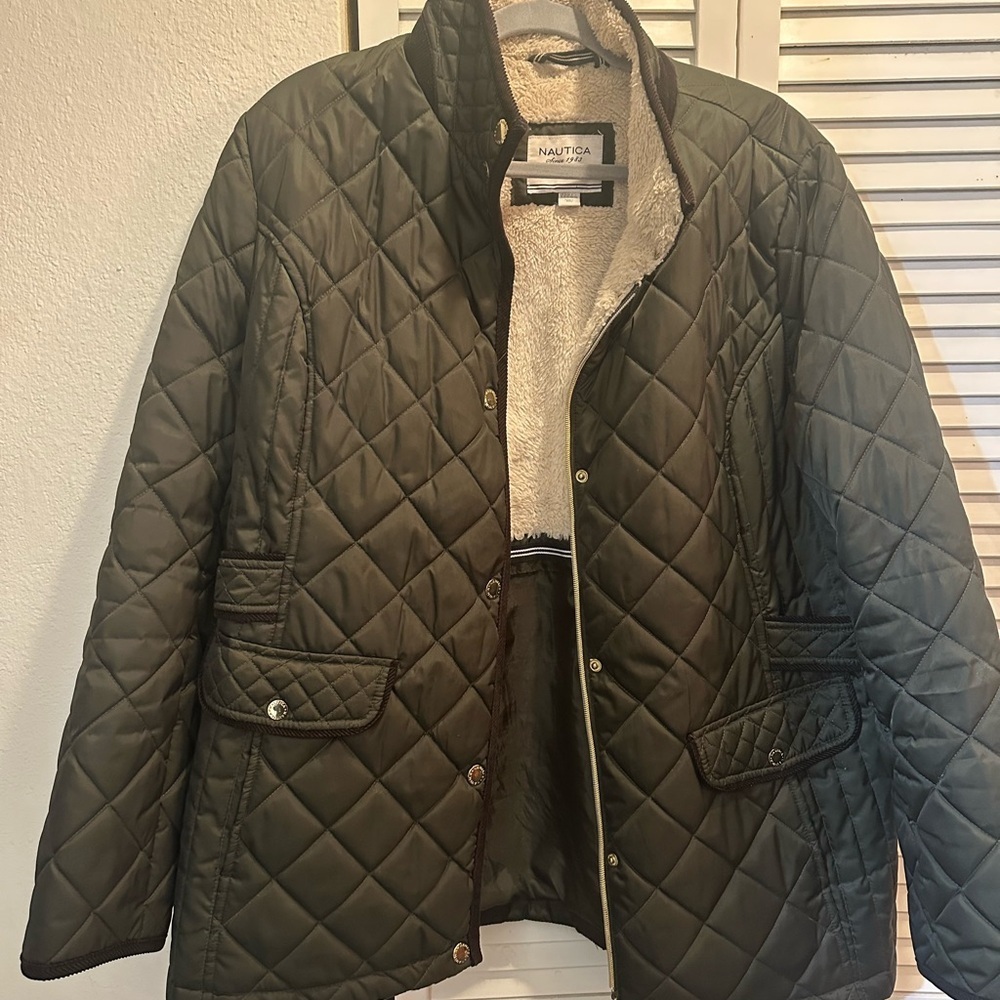 Nautica Women's Quilted Utility Jacket - Dark Green